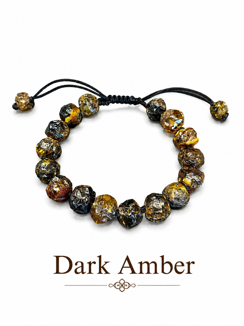 Handmade Baltic Amber Bead Bracelet – Adjustable Macrame Unisex Bracelet