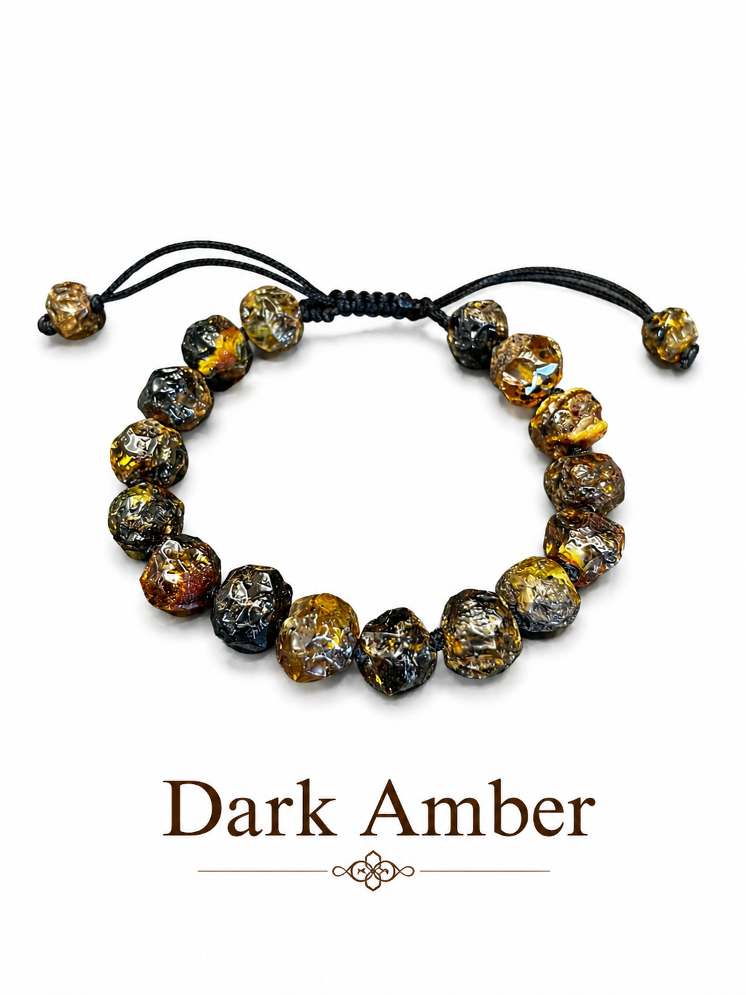 Handmade Baltic Amber Bead Bracelet – Adjustable Macrame Unisex Bracelet