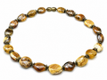 Baltic Landscape Amber Necklace in Bronze