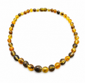 Handcrafted Raw Baltic Amber Olive Bead Necklace