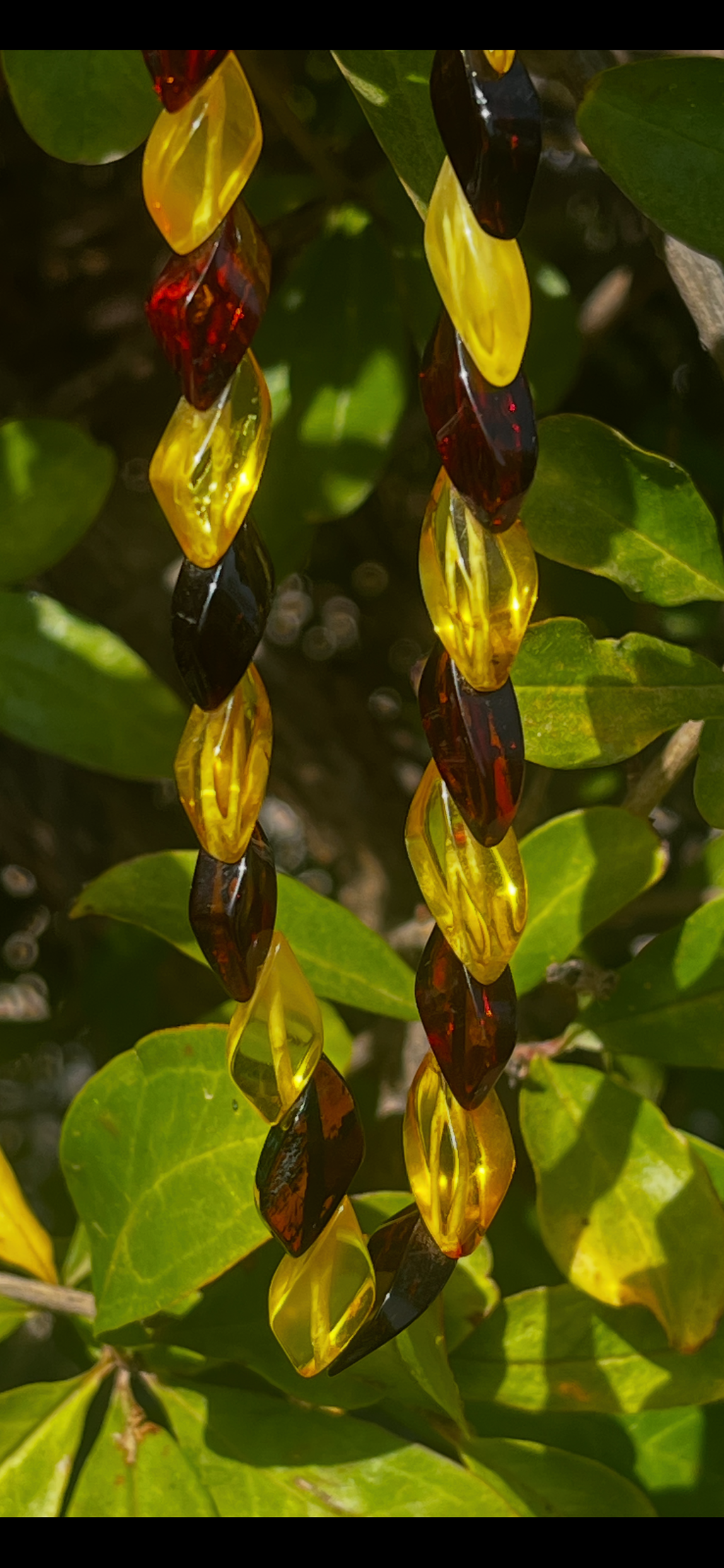 Handmade Baltic Amber Necklace – Twisted Geometrical Beads (54 cm / 16g)