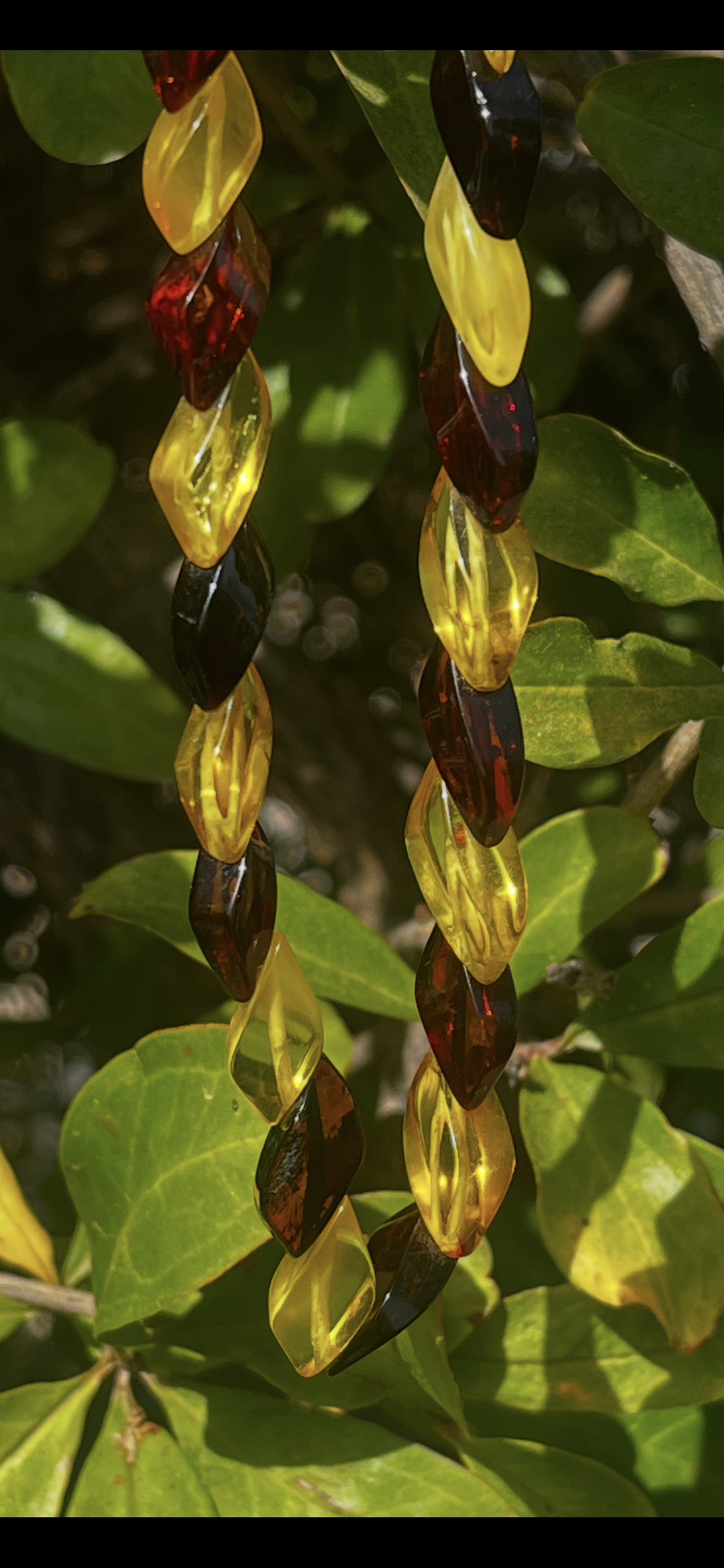 Handmade Baltic Amber Necklace – Twisted Geometrical Beads (54 cm / 16g)
