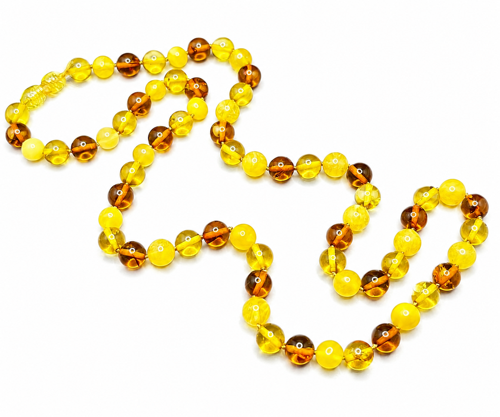 Natural Baltic Amber Necklace – 60 cm | 8 mm Beads