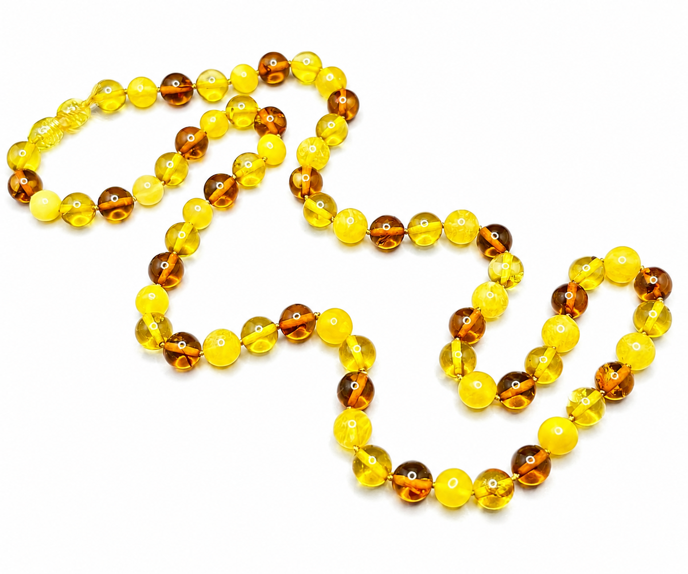 Natural Baltic Amber Necklace – 60 cm | 8 mm Beads